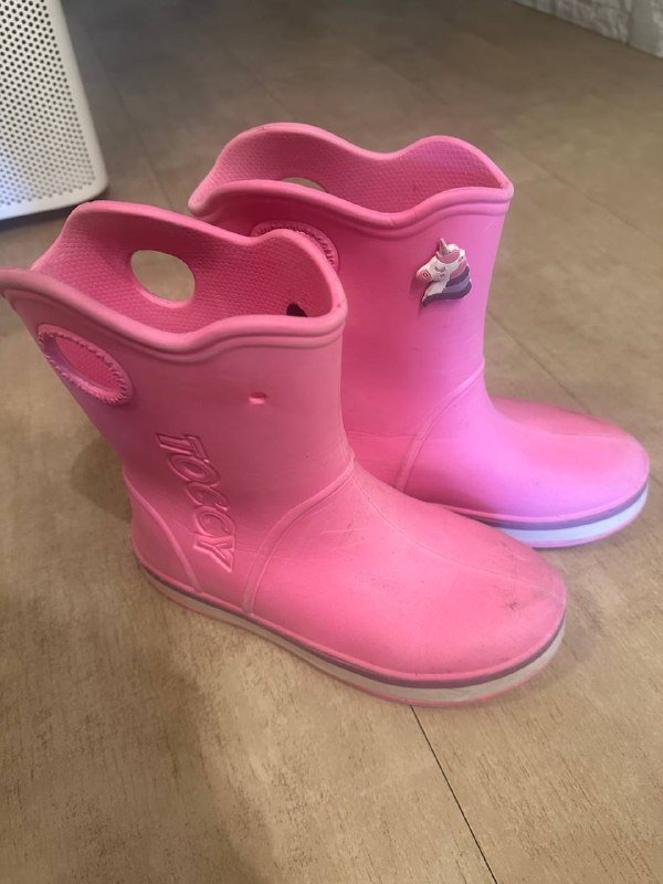 Розовые детские резиновые сапоги 35-36 размер