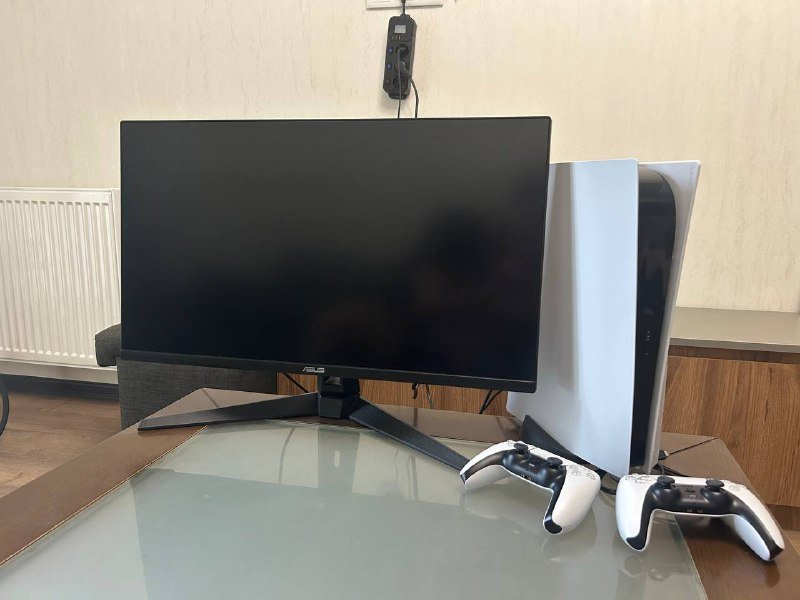 Sony PlayStation 5 Disk version, ASUS TUF Gaming VG289Q1A, Стол ASTRUP 60x120 black