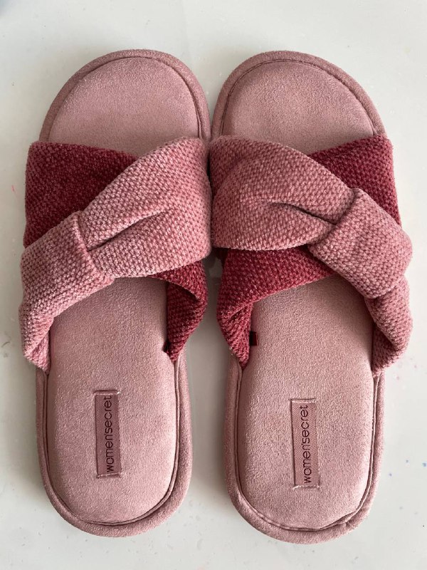 Тапочки Women’Secret розово-бордовые и коралловые, размер М