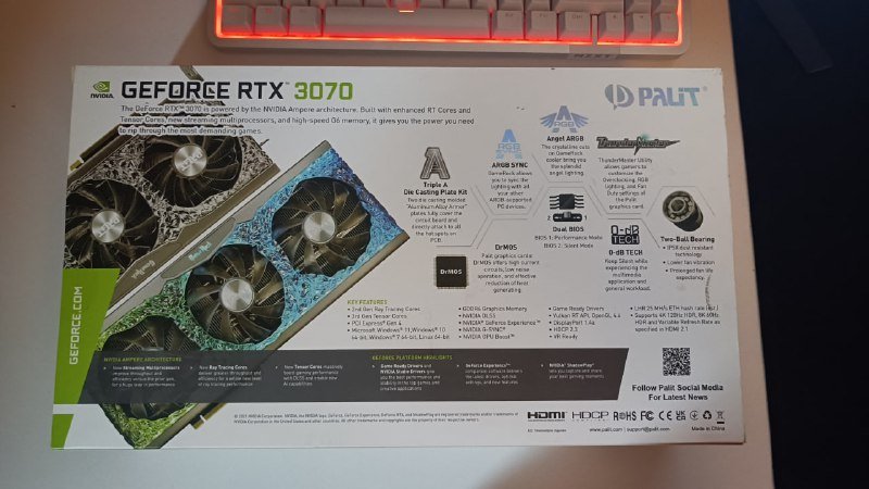 Видеокарта RTX 3070 Palit GameRock OC LHR 2