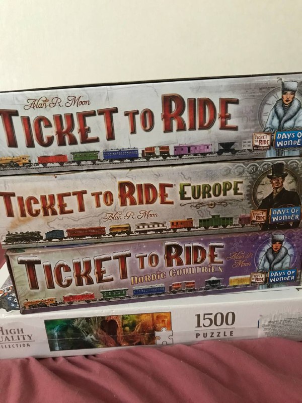 Опята, Scrabble, Call of Cthulhu, Дженга, Ticket to Ride 5