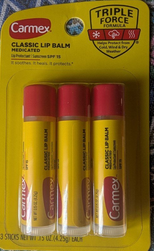 Carmex классический увлажняющий бальзам для губ, 3 шт.