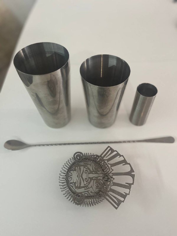 Барменский набор шейкер, джиггер, стрейнер, ложка