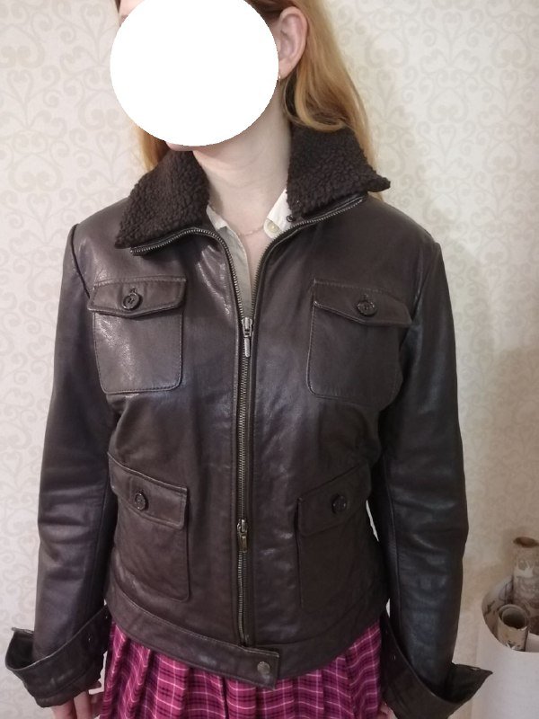 Куртка женская Geox из натуральной кожи утепленная 2