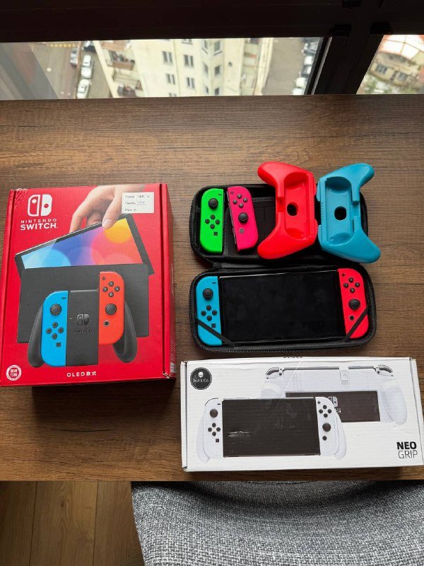 Nintendo switch oled прошитая 512gb полный комплект джойконы грипп