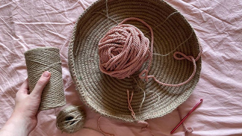 Набор пастели, пряжа Alize superlana, джут и канат 3