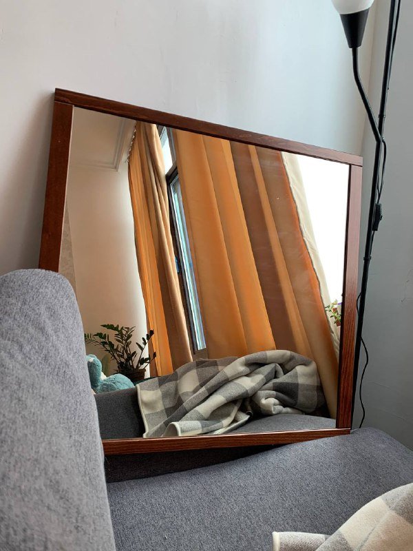 Большое зеркало IKEA 70х67 см с подставкой и креплениями