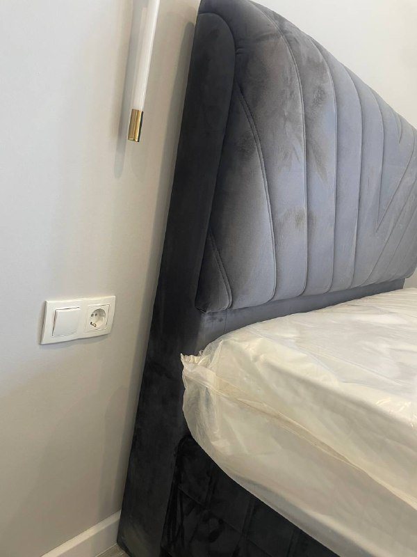 Изголовье кровати велюр антрацит 160x130 см 2