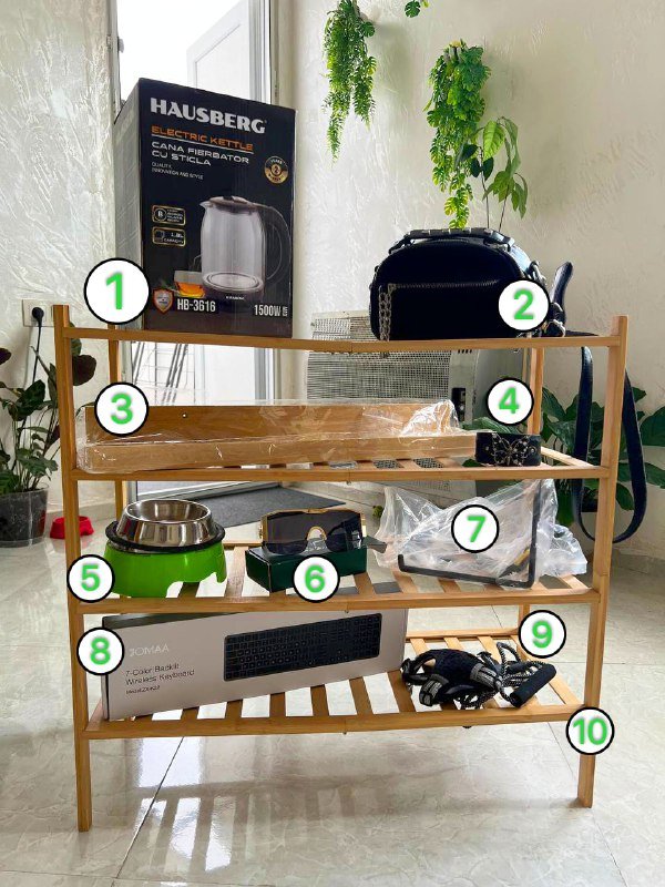 Электрочайник, сумочка, полочка, браслет, миски кошачьи, очки, крепления для велосипеда, блютуз клавиатура, кошачья шлейка, бамбуковая полка