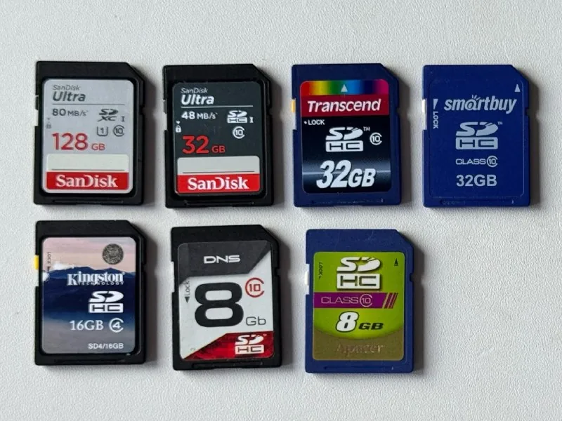 SD-карты SanDisk, Transcend, Smartbuy, Kingston, Apacer, DNS