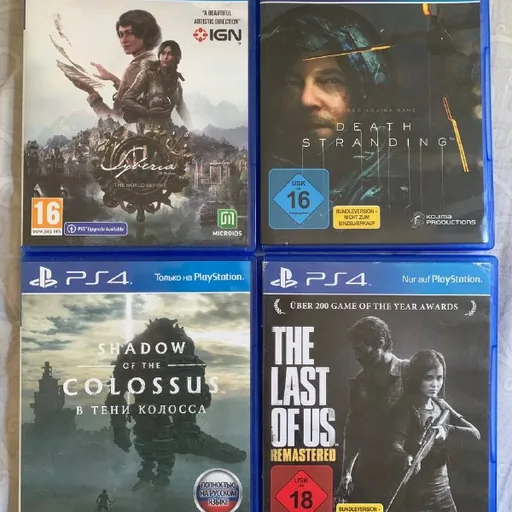Игры для PS4 Shadow of the Colossus, The Last of Us, Syberia, Death Stranding