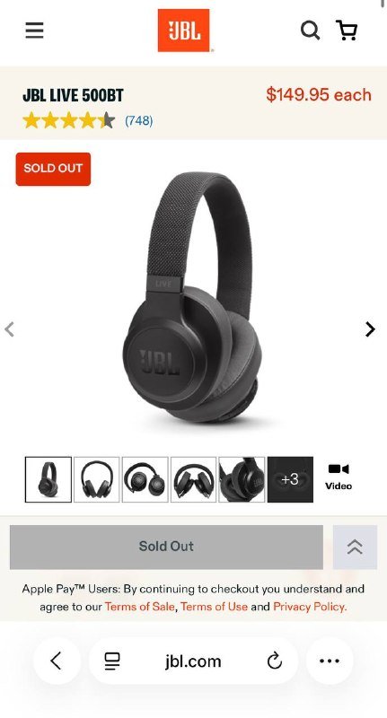 JBL LIVE 500BT черные наушники