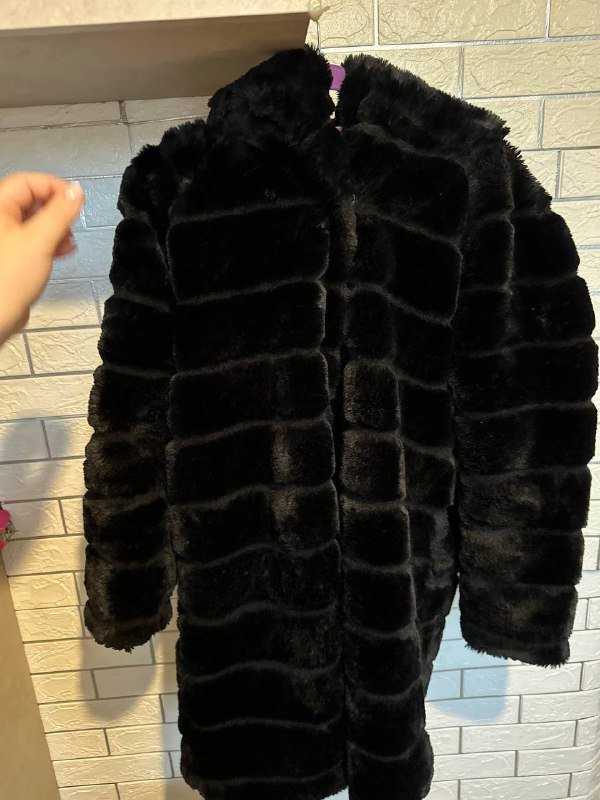 Черная шуба размер М