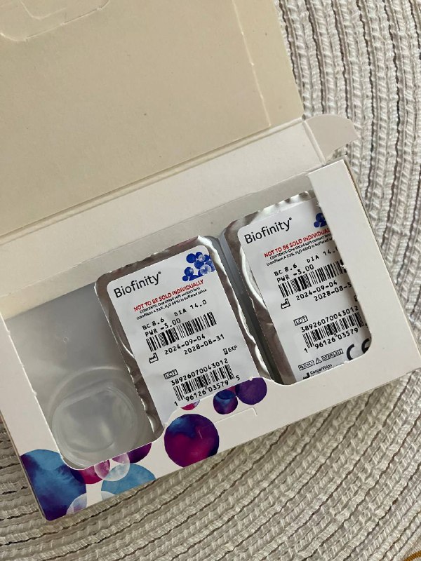 Линзы cooper vision biofinity -3, 5 штук 2