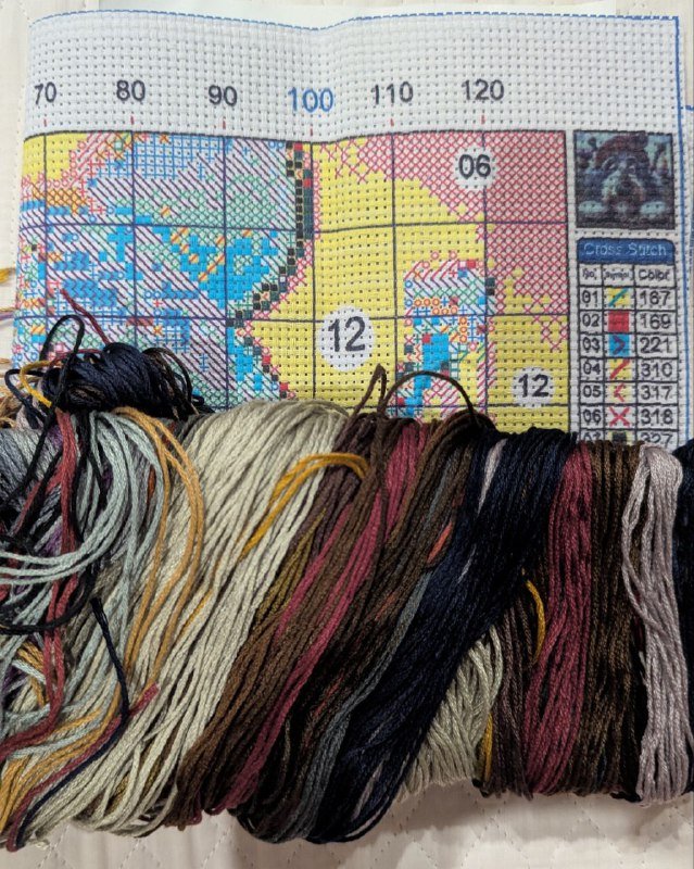 Набор для вышивания крестиком с нитками