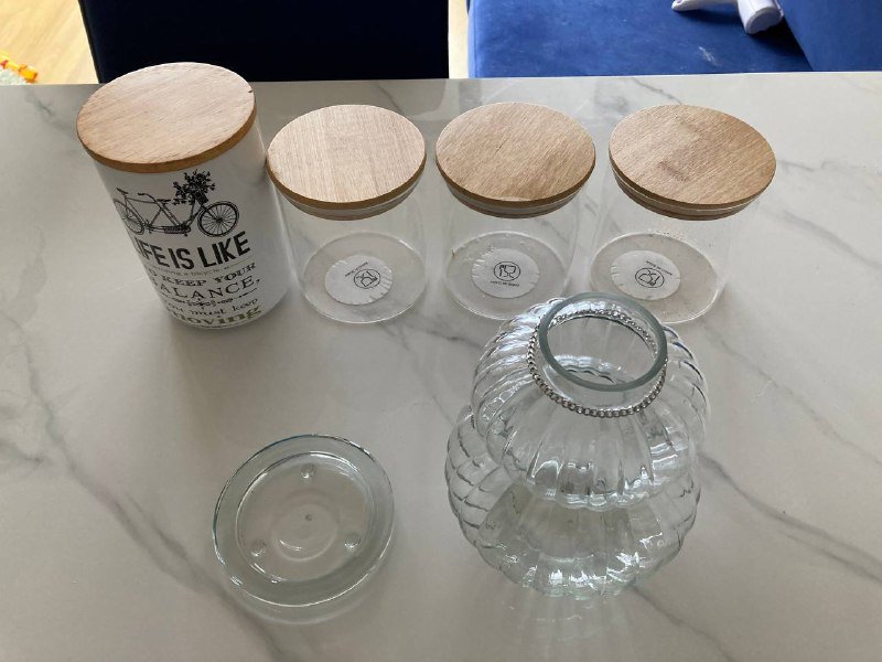 Набор контейнеров для хранения, ваза JYSK, подсвечник