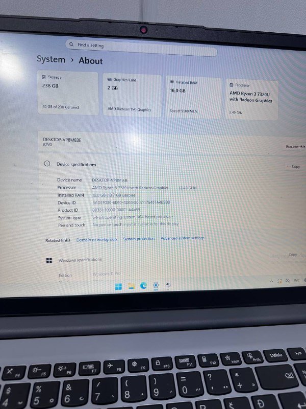 Lenovo ideapad 1 2023 Ryzen 3 RAM 16gb DDR5 SSD 256gb Windows 11 2
