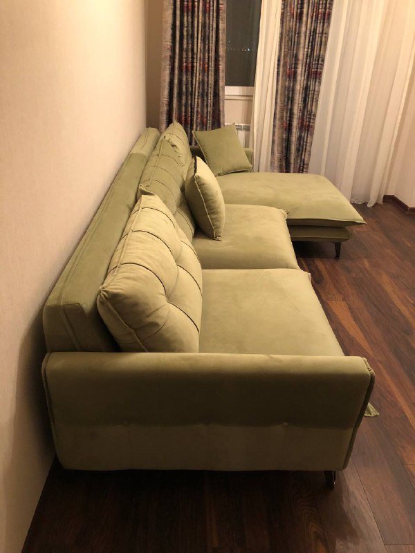Диван угловой фисташковый новый 3