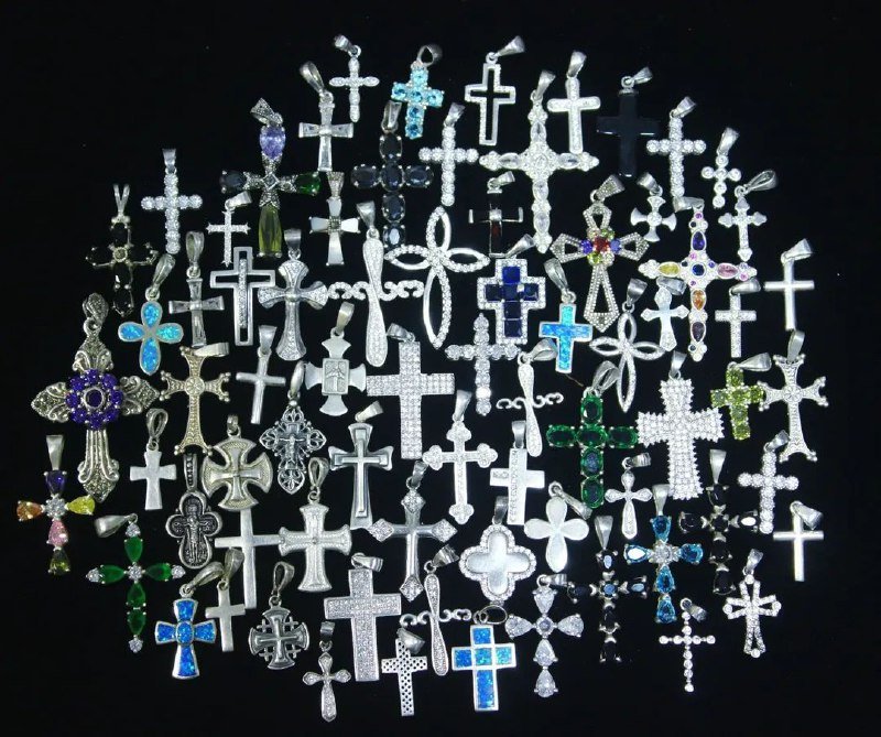 Серебряные кресты и лики святых 925 проба 4