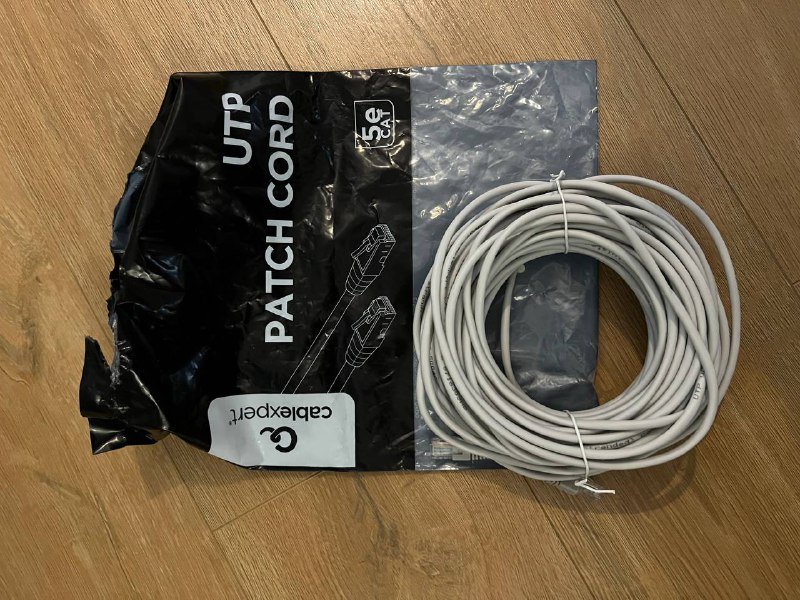 LAN кабель 20 метров, целый и грызенный