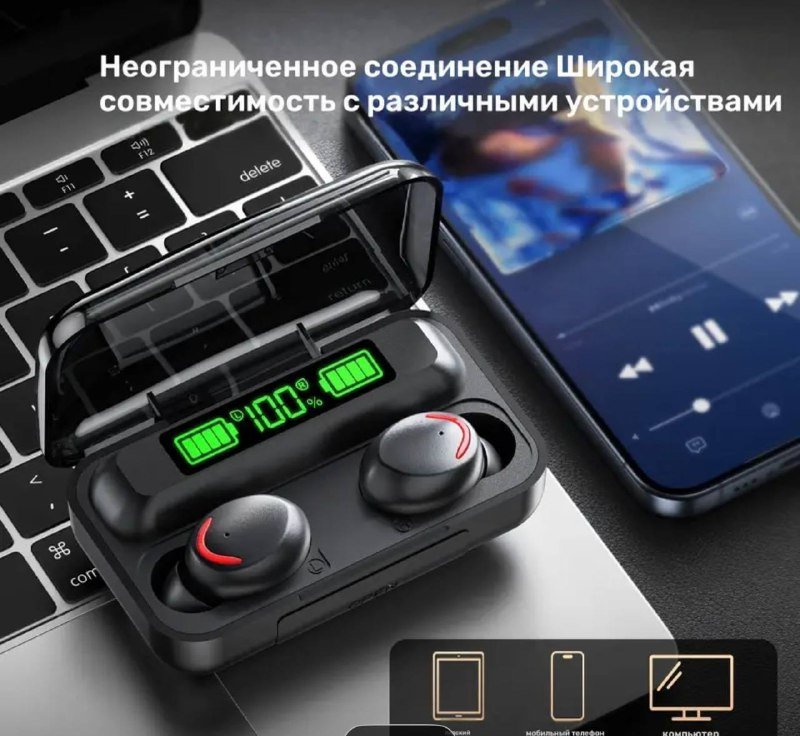 Беспроводные наушники ANKRIYUL TWS с зарядкой USB-C 5