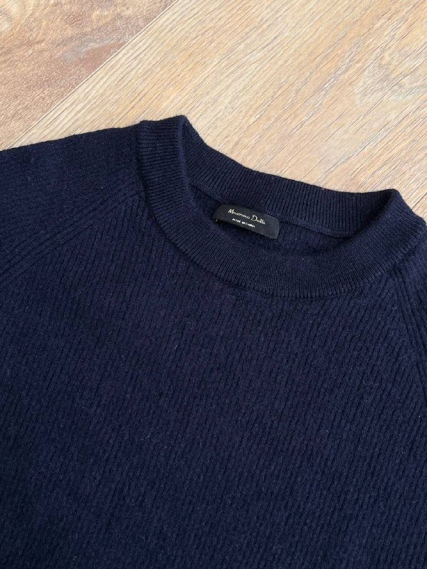 Шерстяной темно-синий джемпер Massimo Dutti, размер XS 3