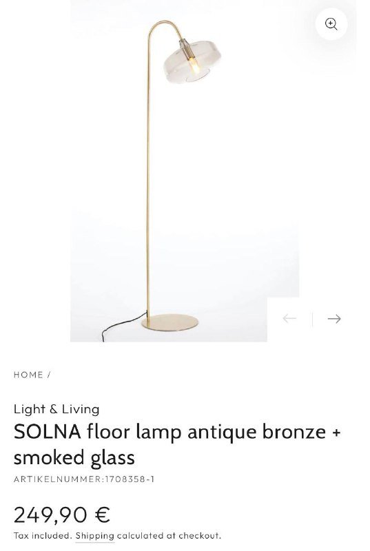 Напольная лампа Light&Living Solna 6