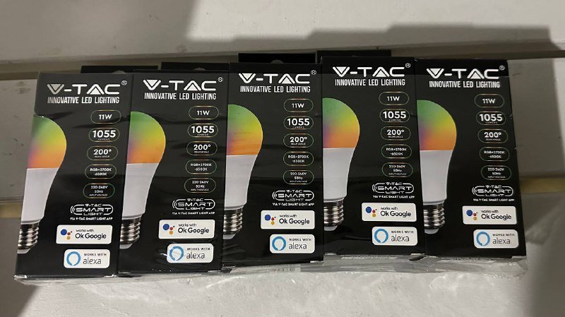 Умная Wi-Fi лампа V-TAC 11W E27 RGB WW CW