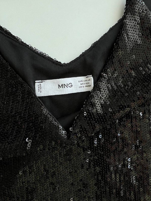 Топ с пайетками Mango XS 2