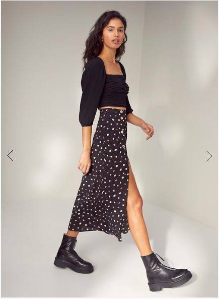 Юбка с разрезом из вискозы размер М 5