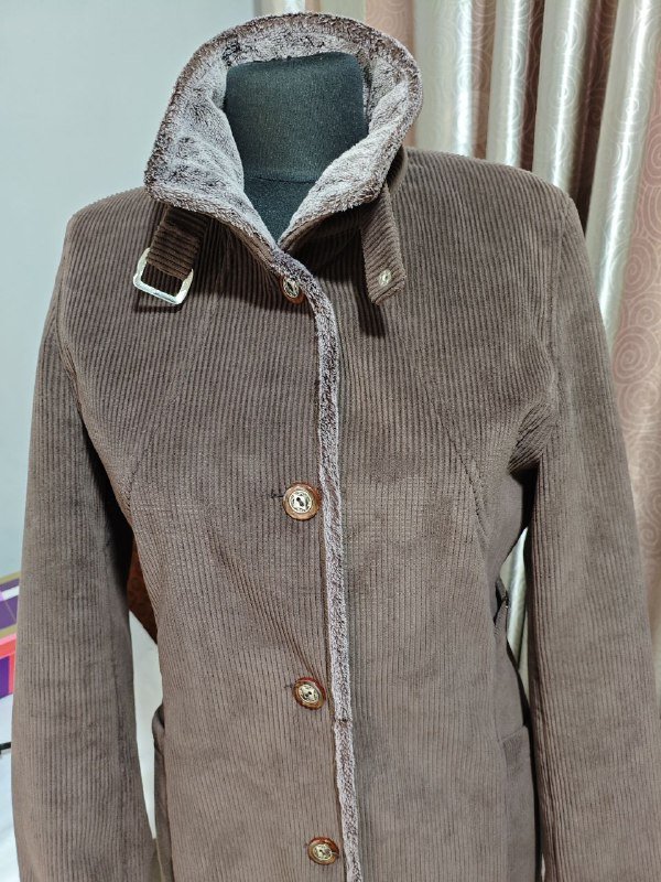 Женское пальто коричневое размер S, M 5