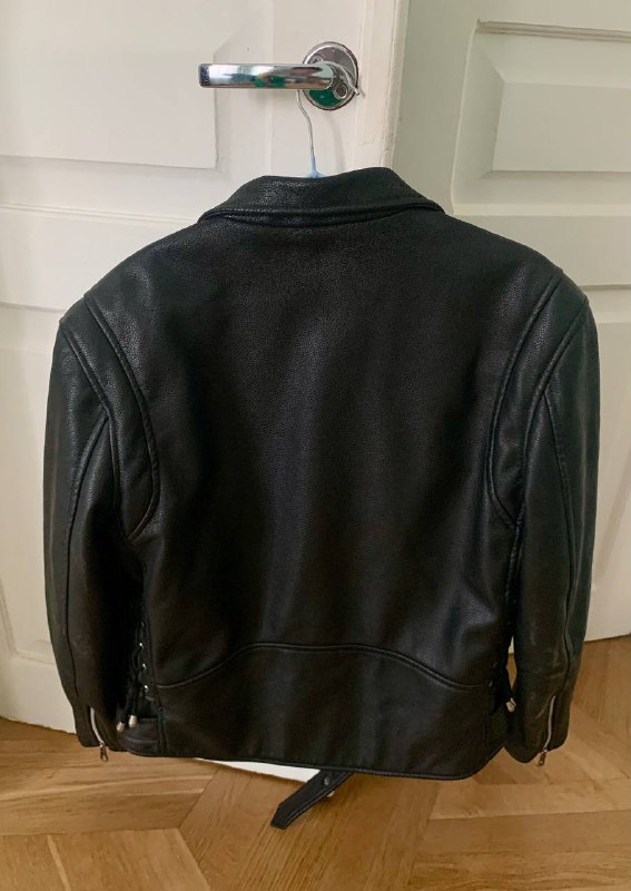 Женская джинсовая куртка Zara, Мужская кожаная косуха 4