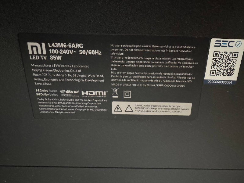 телевизор Xiaomi 43 дюйма 2