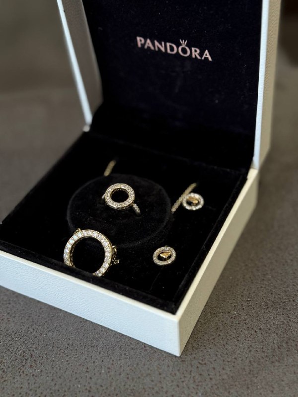 Набор украшений Pandora, Цепочка, серьги, кольцо 2