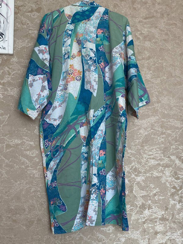 Винтажный японский хлопковый халатик-кимоно 2