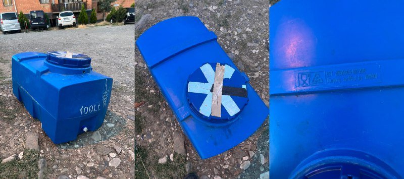 Синий бак для воды на 100л