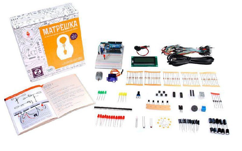 Набор Amperka Матрёшка, патчкорды, мини принтер Phomemo, мотор Aqara
