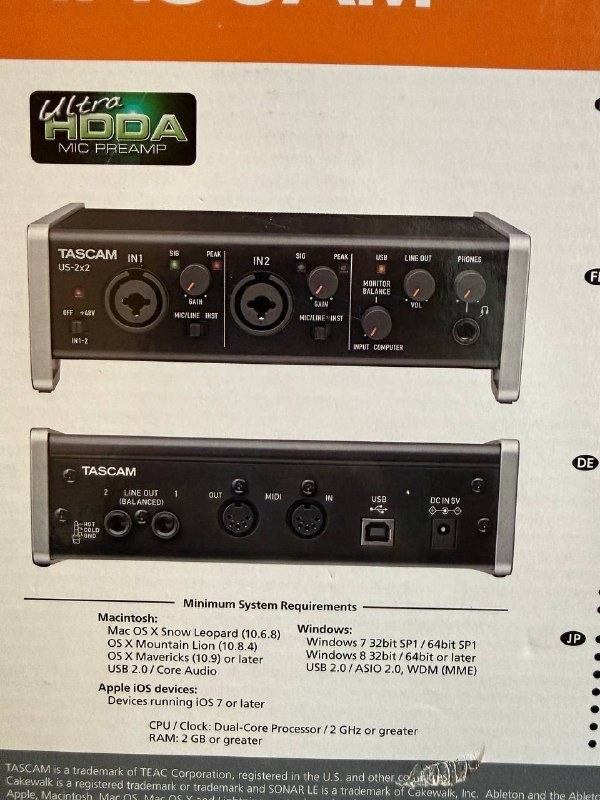Звуковая карта Tascam us 2x2