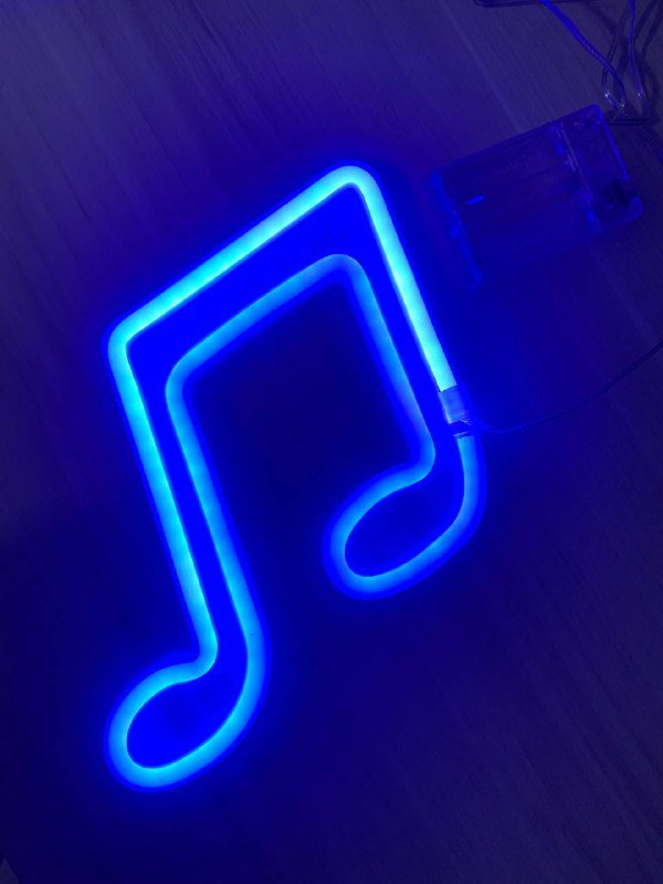 Подсветка декор музыкальная нота синяя USB или батарейки