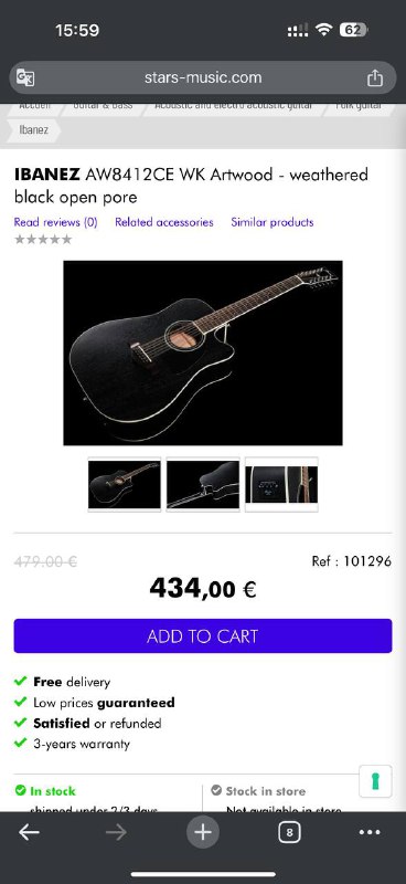 Ibanez AW8412CE-WK 12-струнная электроакустическая гитара 6