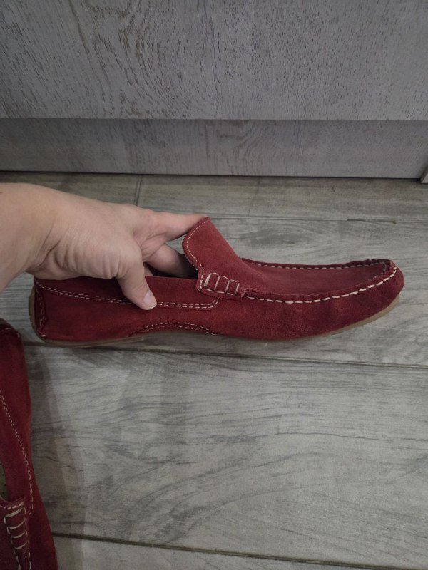 Мужские туфли мокасины красного цвета