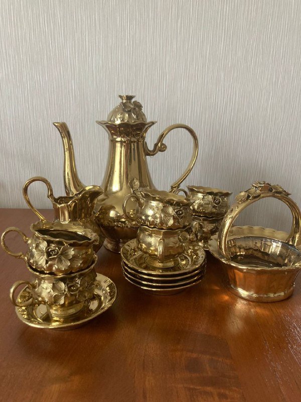 Набор чайной посуды декоративный золотой