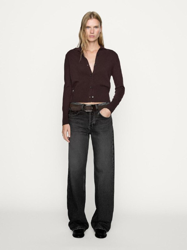 Черные прямые джинсы Massimo Dutti, размер 36 (S) 2