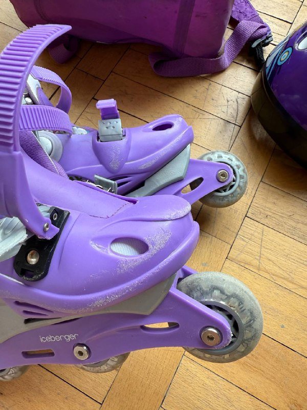 детские ролики, шлем, наколенники, налокотники, перчатки, рюкзак 3