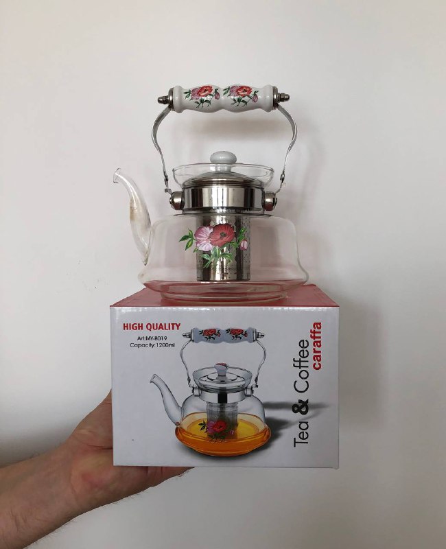 заварочный чайник английский, заварочный чайник стеклянный, набор посуды, керамический стакан 3