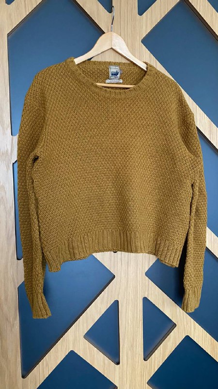 Винтажный свитер John Lewis из шерсти мериноса, размер М, горчичный 6