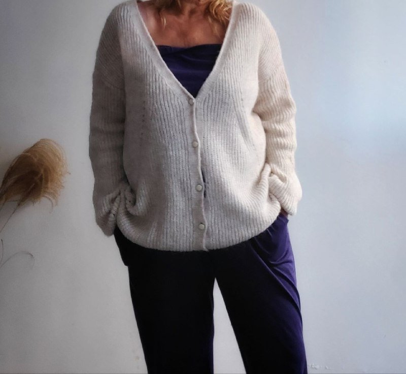 Уютный кардиган из мохера и шерсти 3