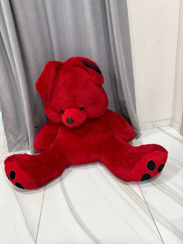 большой красный мягкий медведь 2