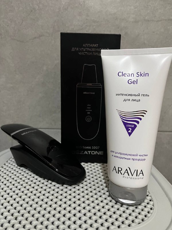 Ультразвуковая чистка лица Gezatone и гель ARAVIA