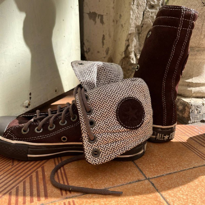 Высокие кеды Converse из замши коричневые 5